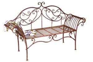 2 Seater Ornate Rust Bench