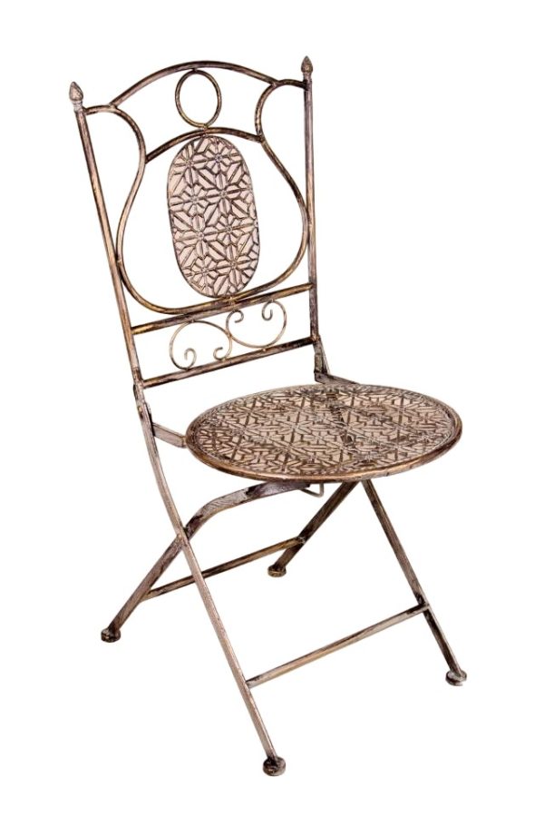 Trellis Pattern Chair Antique Grey - ONLY 1 LEFT