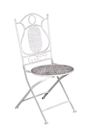 Trellis Pattern Chair Antique White