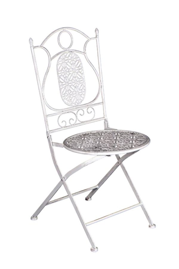 Trellis Pattern Chair Antique White