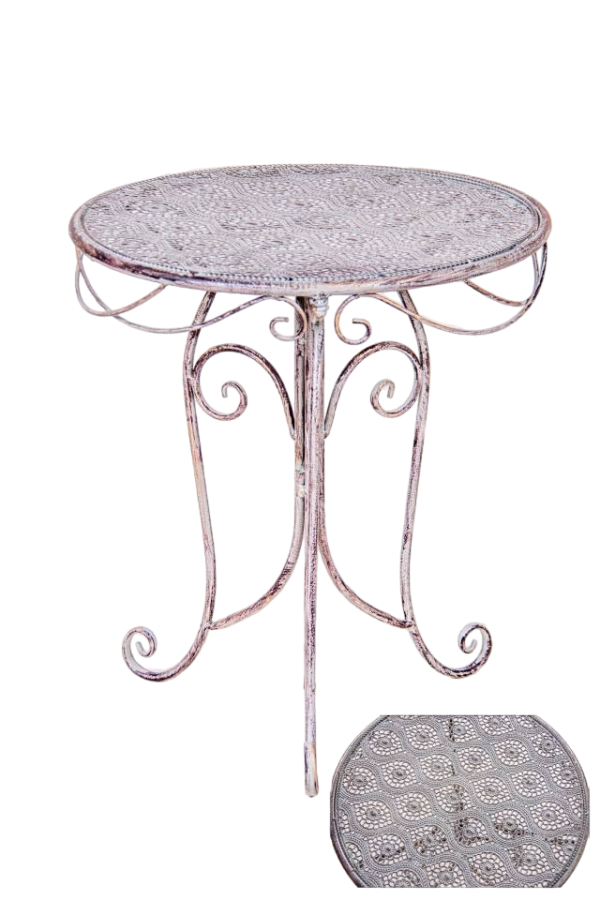 Round Side Table Antique Grey - Image 2