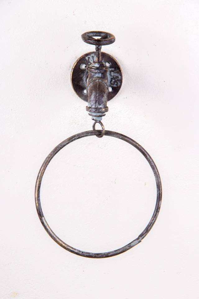 Towel Ring Antique Grey Heys Imports
