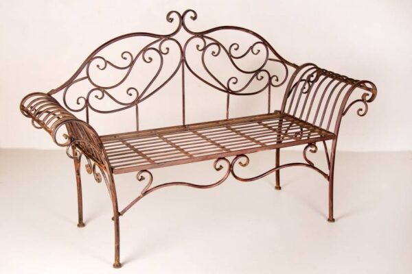 2 Seater Ornate Rust Bench - Image 3