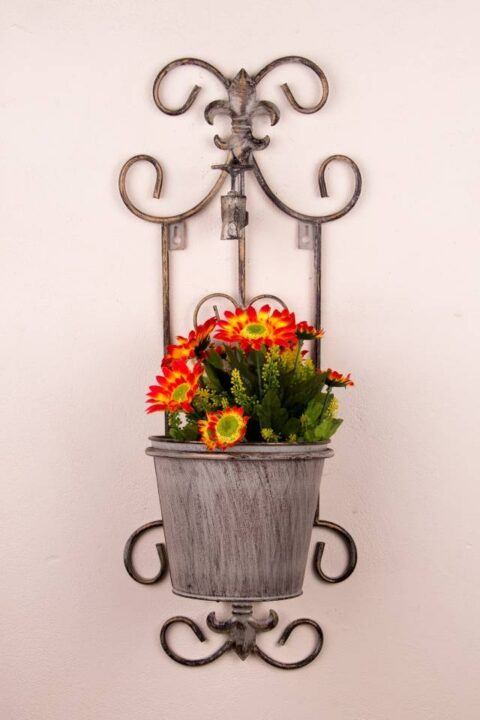 Hanging Flower Pot Antique Grey | Heys Imports