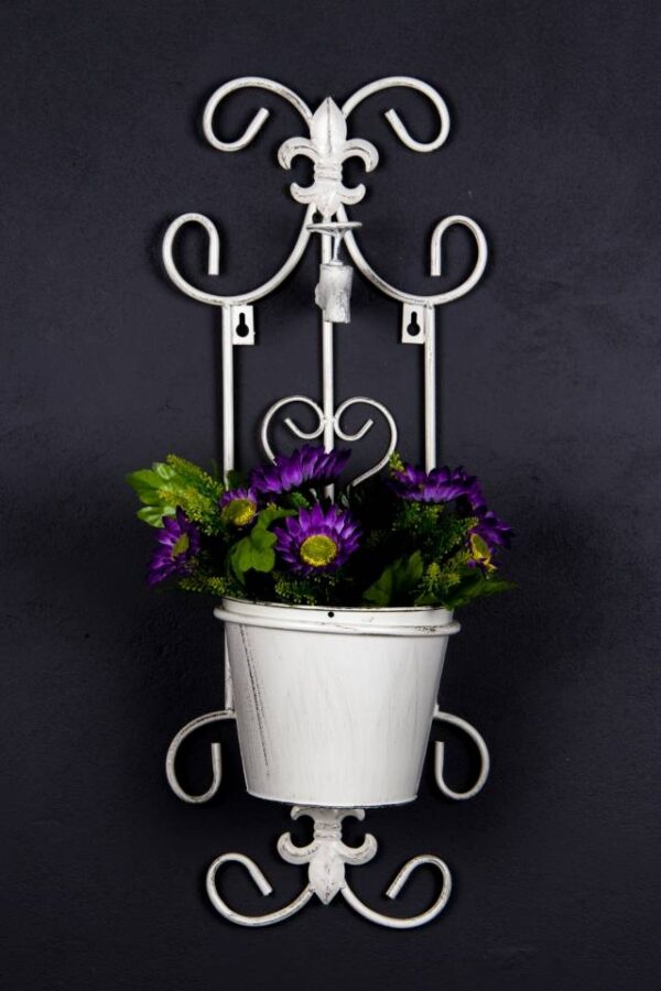 Hanging Flower Pot Antique White Heys Imports
