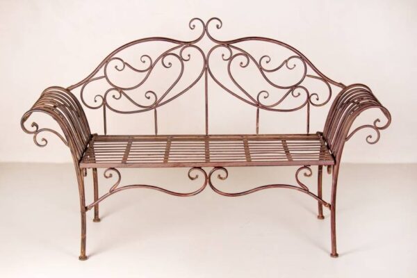 2 Seater Ornate Rust Bench - Image 2