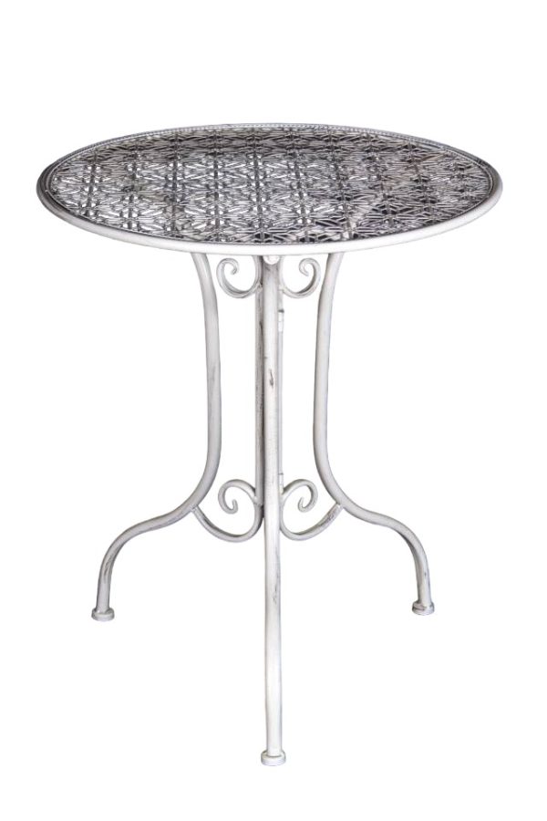 Trellis Pattern Table Antique White