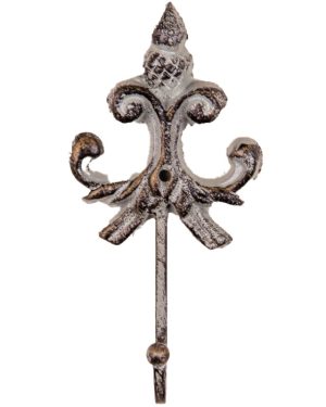 Fleur de Lis Hook Antique Grey