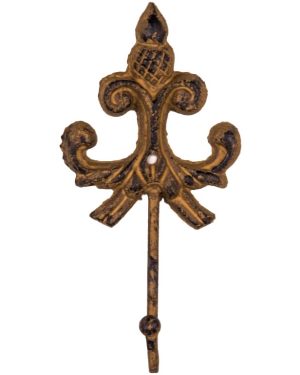 Fleur de Lis Hook Rust