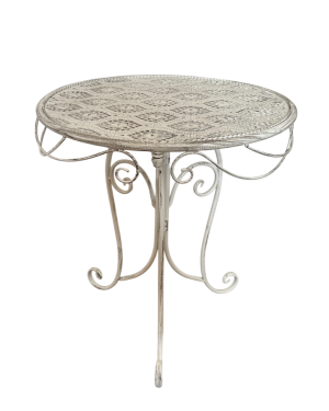 Round Side Table Antique White