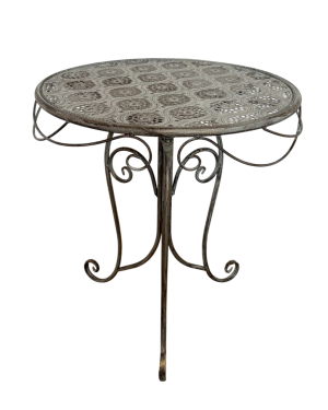 Round Side Table Antique Grey