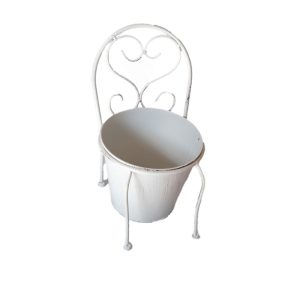 Standing-Flower-Pot-Steel-Antique-White