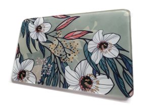 Glass Cutting Board:  Blossom
