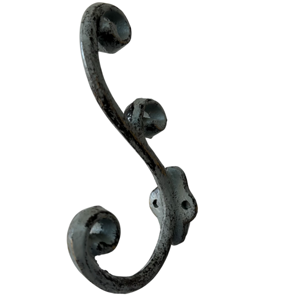 Double Hook Large Antique Grey