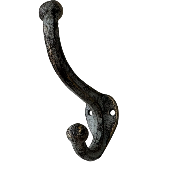 Double Hook Small Antique Grey