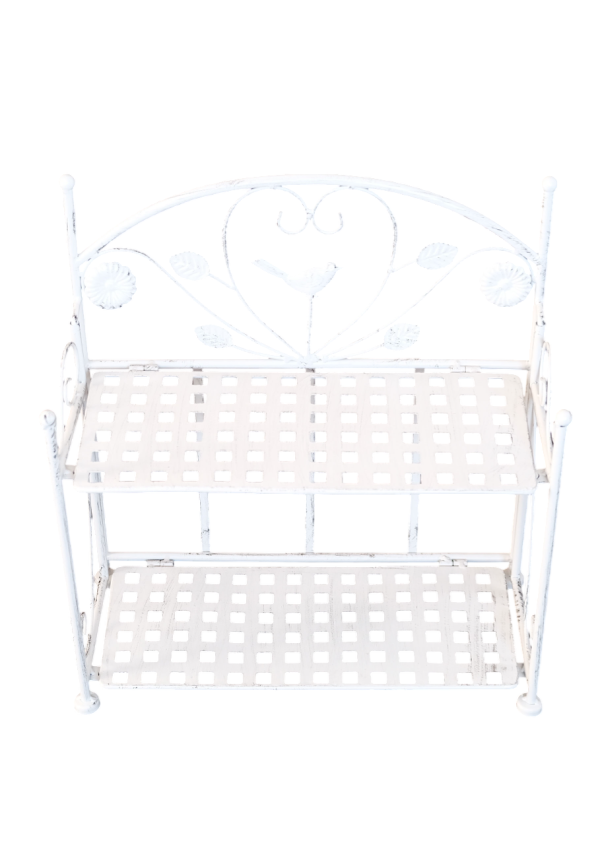 Rack Bird 2 Shelf Antique White
