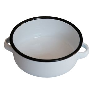 White Bowl Dual Handle - 10% DISCOUNT VALID UNTIL CONTAINER ARRIVES