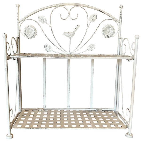 Rack Bird 2 Shelf Antique White