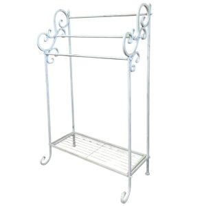 Bathroom-Steel-Towel-Rack-Stand-White