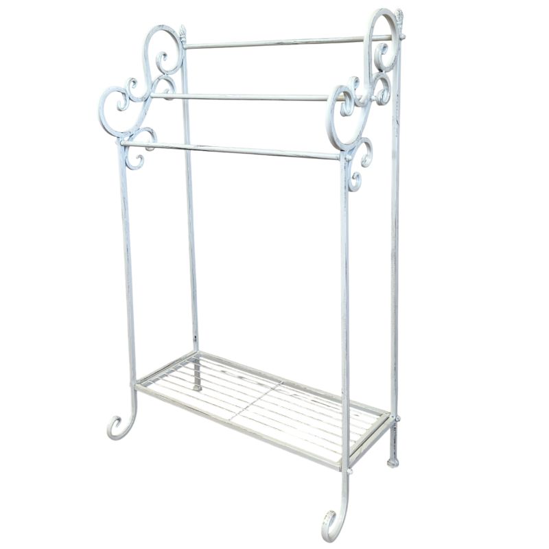 Bathroom-Steel-Towel-Rack-Stand-White
