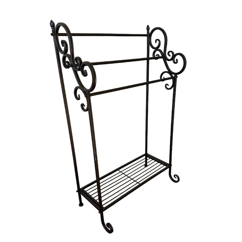 Bathroom-Steel-Towel-Rack-Stand-Black