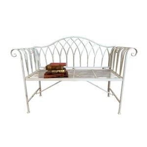 Bench-Steel-Two-Seater-Antique-White-Plain