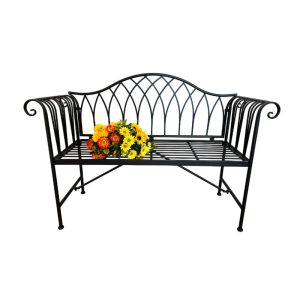 Bench-Steel-Two-Seater-Black-Plain