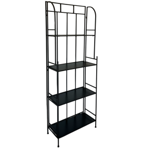 Modern 4 Shelf  - Black with Medium Density Fiberboard Shelves - CLEARANCE SALE