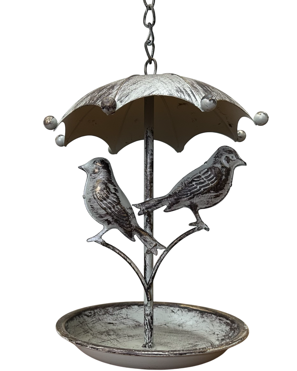 Ornate Bird Feeder Antique Grey