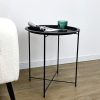 Round Black Tray Side Table