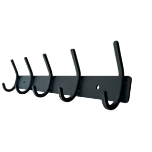 5-Hook Wall-Mounted Hook Rack: Black