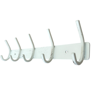 5-Hook Wall-Mounted Hook Rack: Antique White