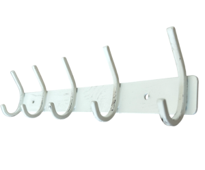 5-Hook Wall-Mounted Hook Rack: Antique White