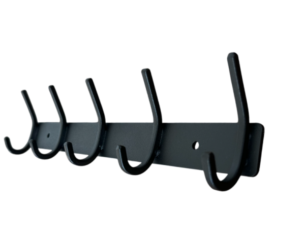 5-Hook Wall-Mounted Hook Rack: Black