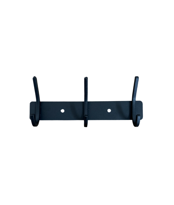 3-Hook Wall-Mounted Hook Rack: Black - Image 2