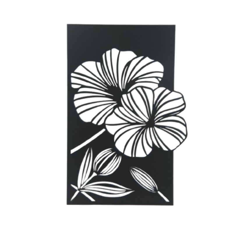 Metal-Wall-Decor-Flowers-Two-Black