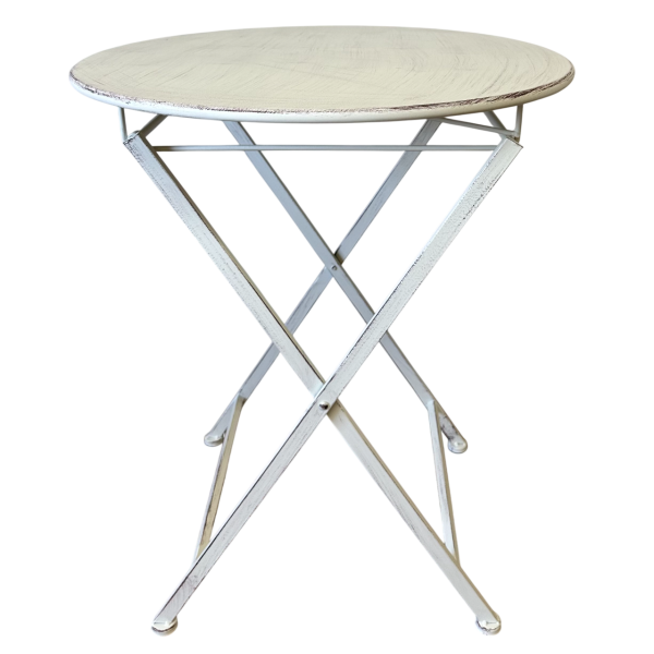 Picnic Table: Round:  Antique White