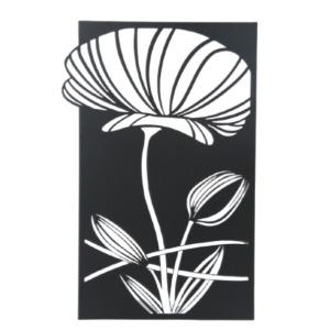 Meta-Wall-Decor-Flower-Single-Black