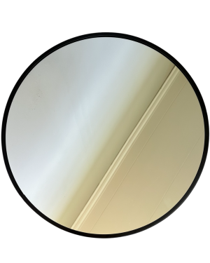 Round Mirror: Black Metal Frame