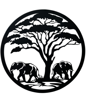 Wall Décor: Circle: Elephants