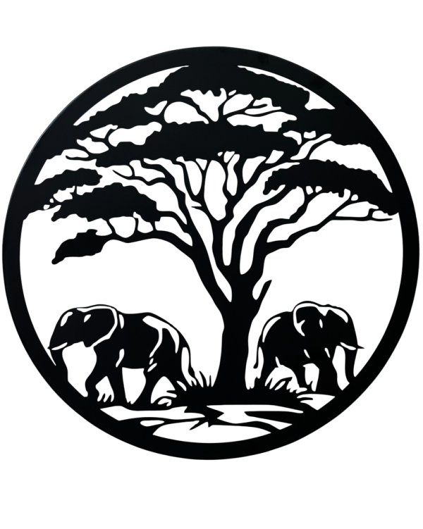 Wall Décor: Circle: Elephants