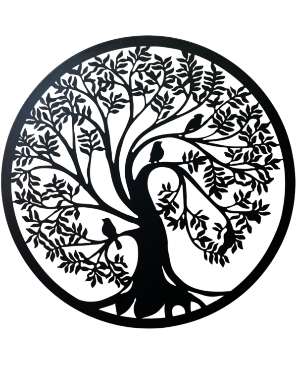 Wall Décor: Circle: Tree Black