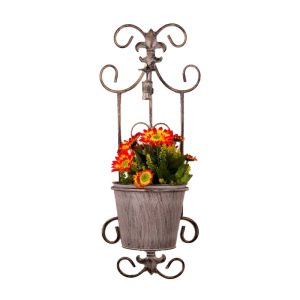 Hanging-Flower-Pot-Steel-Antique-Grey