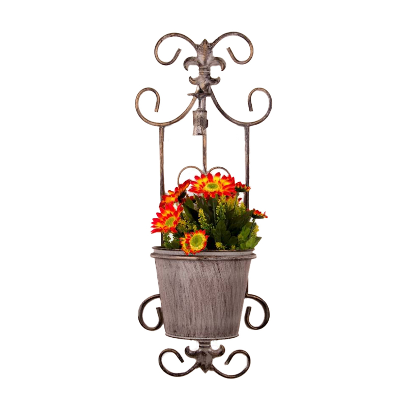 Hanging-Flower-Pot-Steel-Antique-Grey