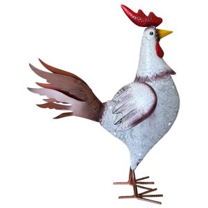 Garden-Decor-Rooster-White