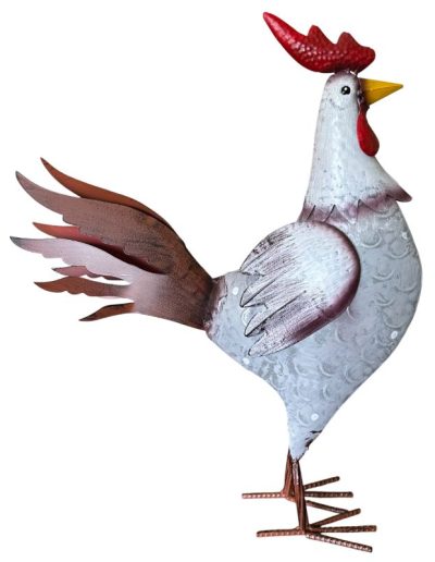 Garden-Decor-Rooster-White