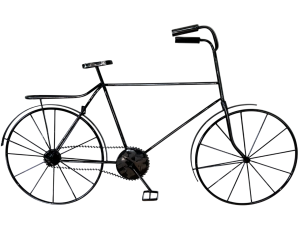 Metal Wall Decor: Two Wheel Bicycle: Black