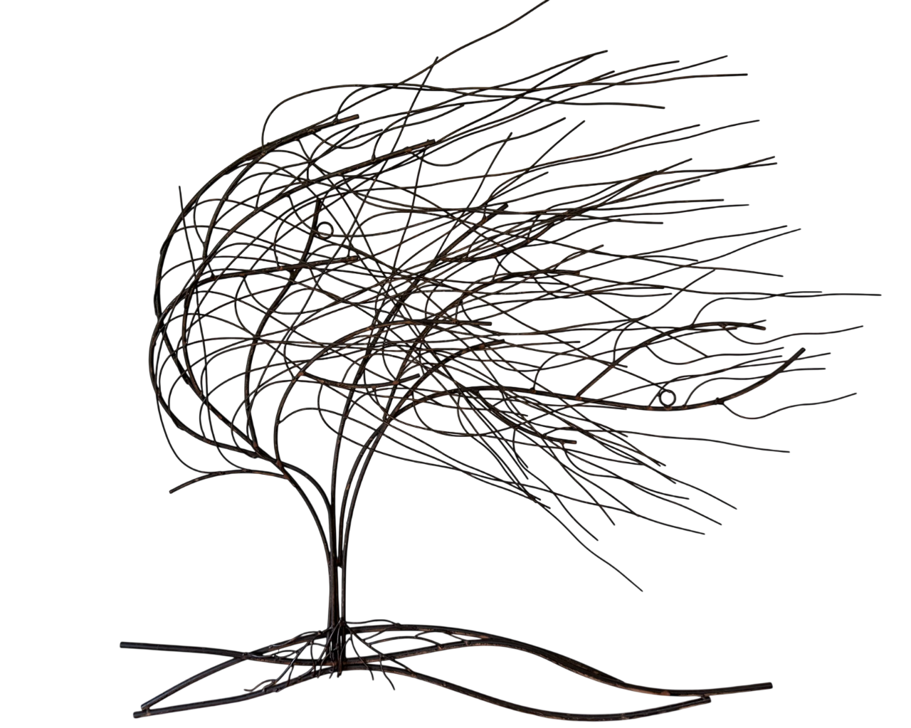 Metal Wall Decor: Windswept Tree: Rust