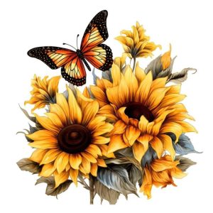 Potstand:  Sunflowers & Butterfly - NEW
